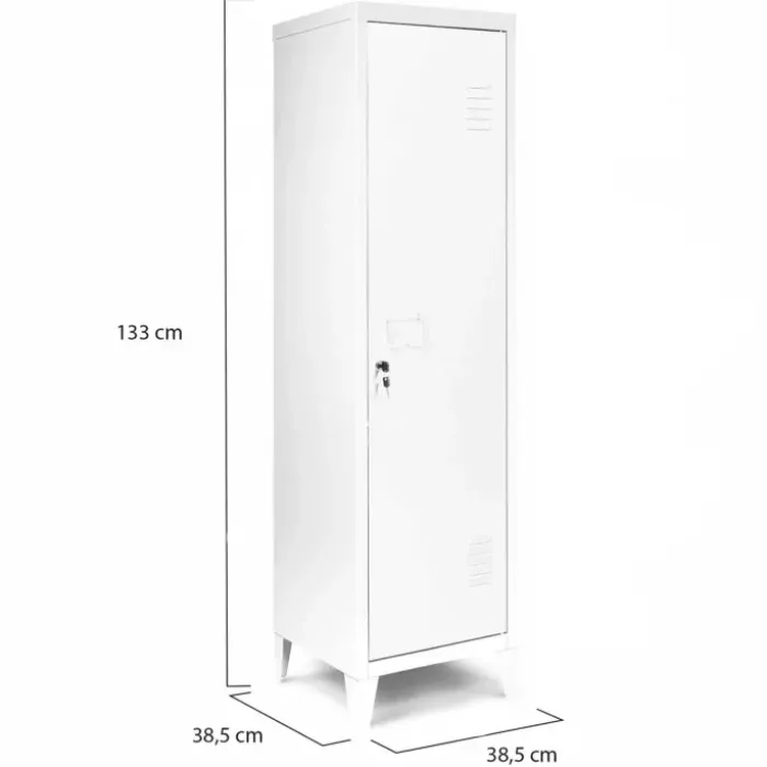 Armoire vestiaire porte métal blanche industrielle