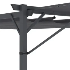 Auvent inclinable et réglable 250 x 150 cm pour pergola toit rétractable gris anthracite