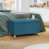 Banc coffre bleu canard 76 cm