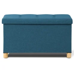 Banc coffre bleu canard 76 cm
