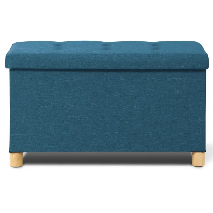 Banc coffre bleu canard 76 cm