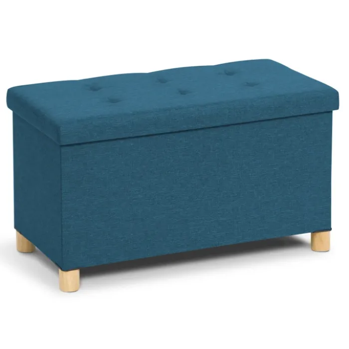 Banc coffre bleu canard 76 cm