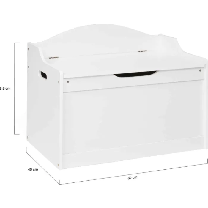 Banc coffre de rangement enfant en bois blanc