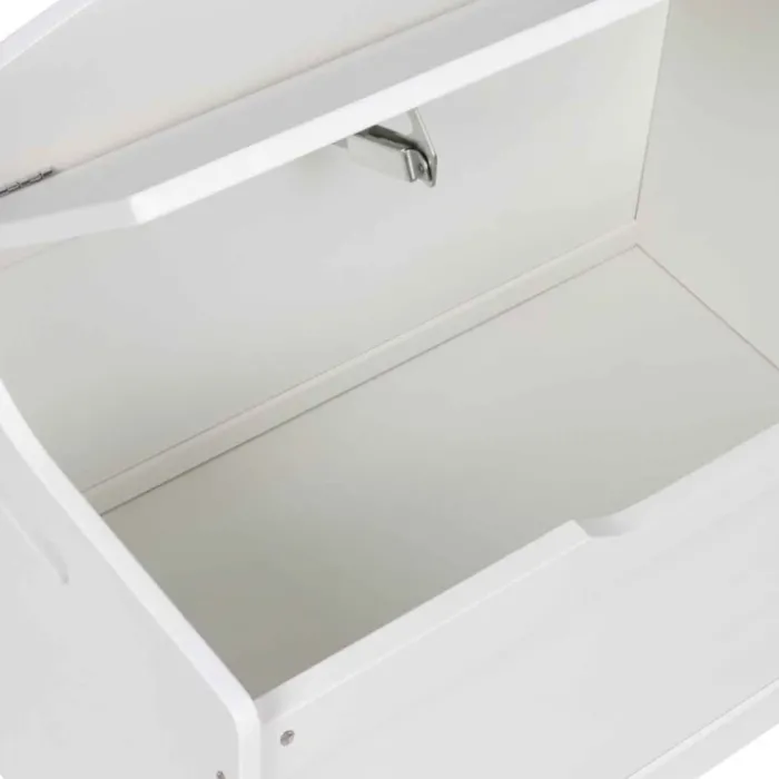 Banc coffre de rangement enfant en bois blanc
