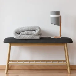 Banquette d'entrée style scandinave gris anthracite