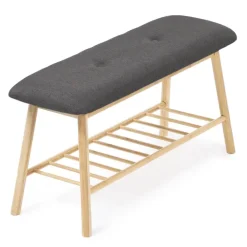 Banquette d'entrée style scandinave gris anthracite