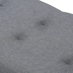 Banquette rangement tissu gris anthracite en lin