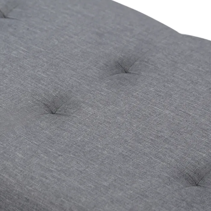 Banquette rangement tissu gris anthracite en lin