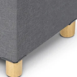 Banquette rangement tissu gris anthracite en lin