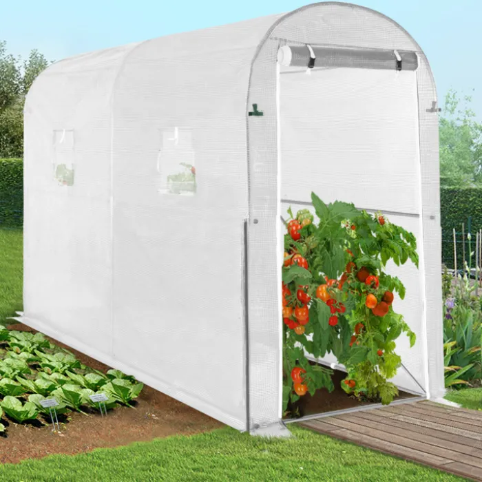 Bâche de rechange 130gr/m² pour serre à tomates 3m² blanche relevable