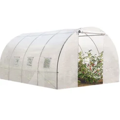 Bâche de rechange pour serre tunnel 12m² blanche