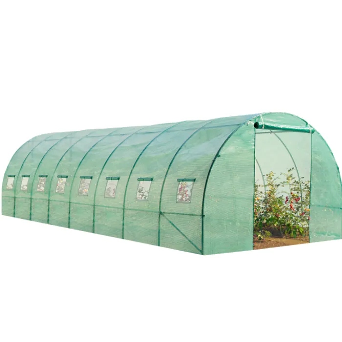 Bâche de rechange pour serre tunnel 24 m² verte