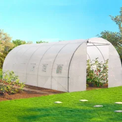 Bâche serre tunnel relevable blanche 3x6m