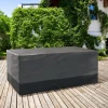 Bâche table de jardin rectangulaire imperméable grise et noire