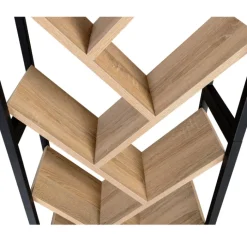 Bibliothèque arbre style industriel bois et métal 10 niveaux