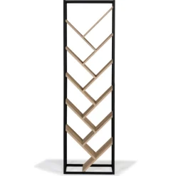 Bibliothèque arbre style industriel bois et métal 10 niveaux