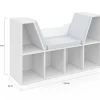 Bibliothèque banc blanche 6 cases