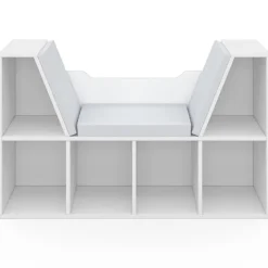 Bibliothèque banc blanche 6 cases