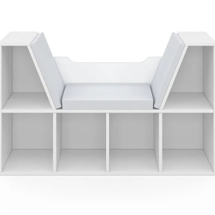 Bibliothèque banc blanche 6 cases