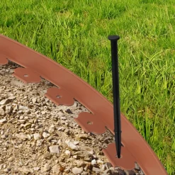 Bordure de jardin flexible marron terracotta à planter