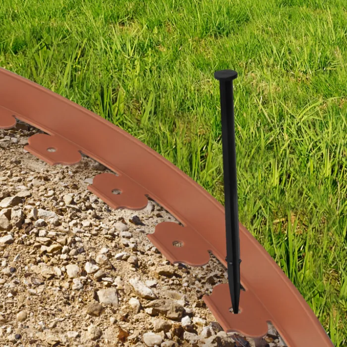 Bordure de jardin flexible marron terracotta à planter