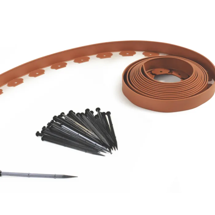 Bordure de jardin flexible marron terracotta à planter