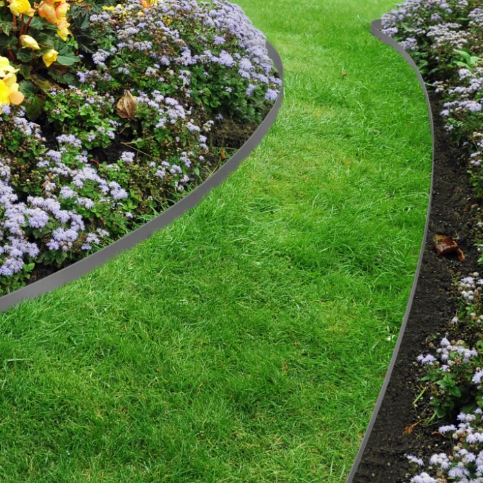 Bordures de jardin flexibles gris anthracite