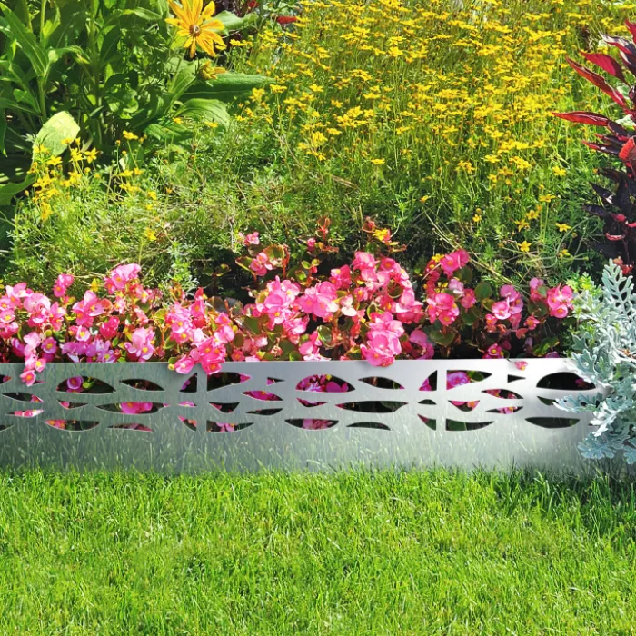 Bordurette de jardin grise flexible en acier