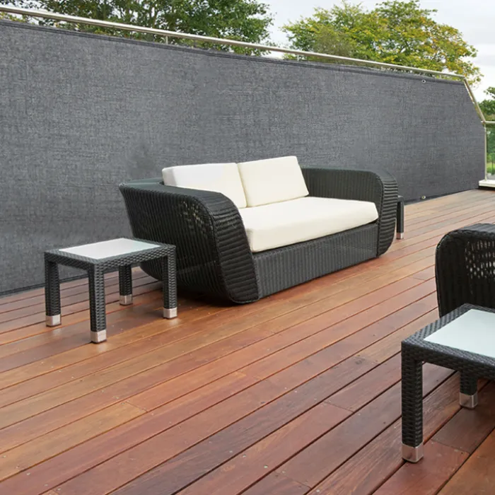 Brise vue 1,5 m x 10 m gris occultant 150 gr/m²