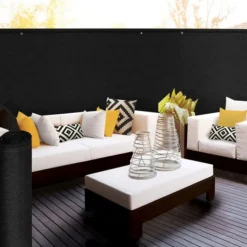 Brise vue 1,8 m x 10 m noir occultant 220 gr/m²