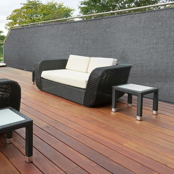 Brise vue gris 1,5 m x 10 m occultant 400 g/m²