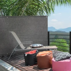 Brise vue gris 1,8 m x 10 m occultant 400 gr/m²
