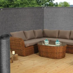 Brise vue gris 1,5m x 10m occultant 300g m²