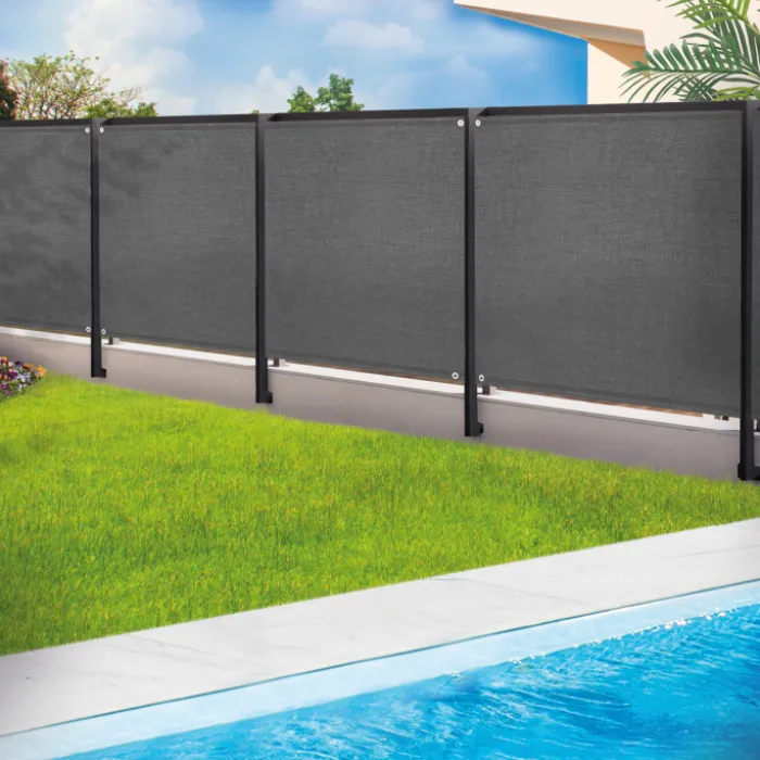 Brise vue 1M x 10M gris occultant 220g m²