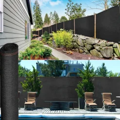 Brise vue 1,5m x 10m noir occultant 220g m²