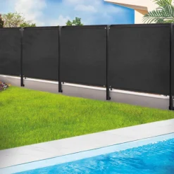 Brise vue 1,5m x 10m noir occultant 220g m²