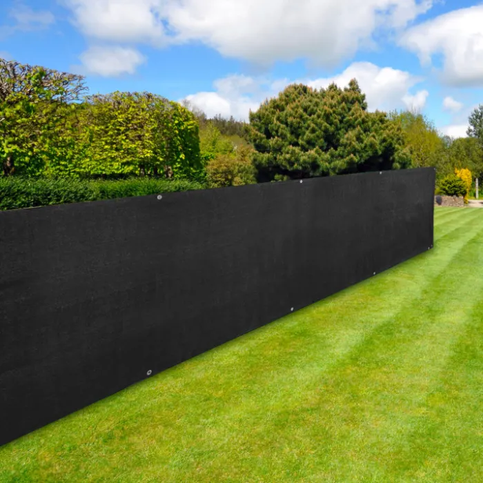 Brise vue noir 1,8 m x 10 m occultant et résistant 400 g/m²