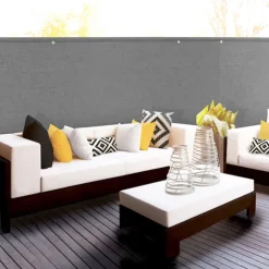 Brise-vue gris clair 1,5 m x 10 m occultant 300 g/m²
