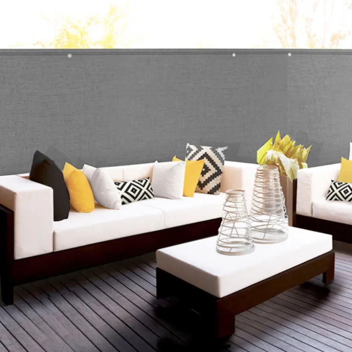 Brise-vue gris clair 1,5 m x 10 m occultant 300 g/m²