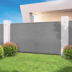 Brise-vue gris clair 1,5 m x 10 m occultant 300 g/m²