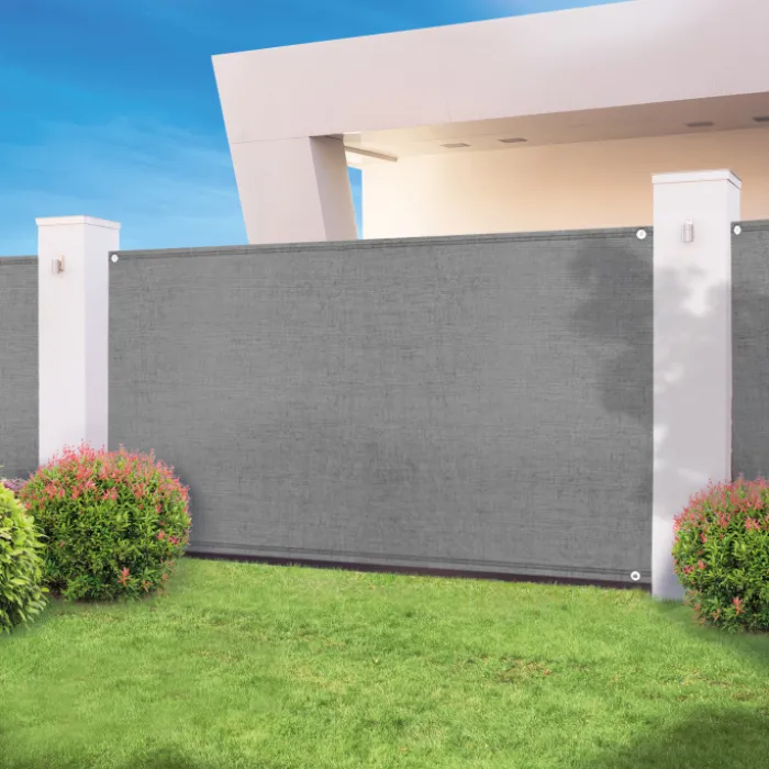 Brise-vue gris clair 1,5 m x 10 m occultant 300 g/m²