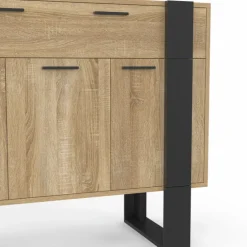 Buffet 100 cm 3 portes 1 tiroir noir
