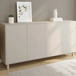 Buffet 160 cm 4 portes bois coloris beige