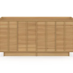 Buffet 160 cm 4 portes façon hêtre design minimaliste