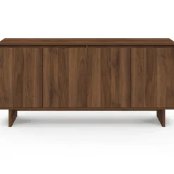 Buffet 160 cm YURI 4 portes effet noyer