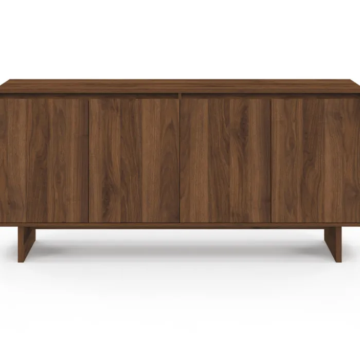 Buffet 160 cm YURI 4 portes effet noyer