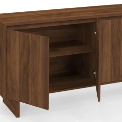 Buffet 160 cm YURI 4 portes effet noyer