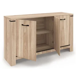 Buffet 3 portes 140 cm en bois clair