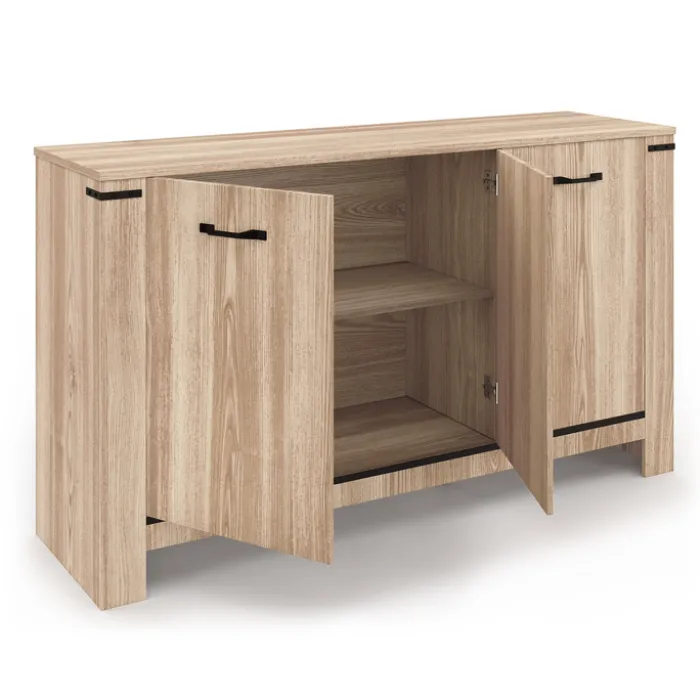 Buffet 3 portes 140 cm en bois clair