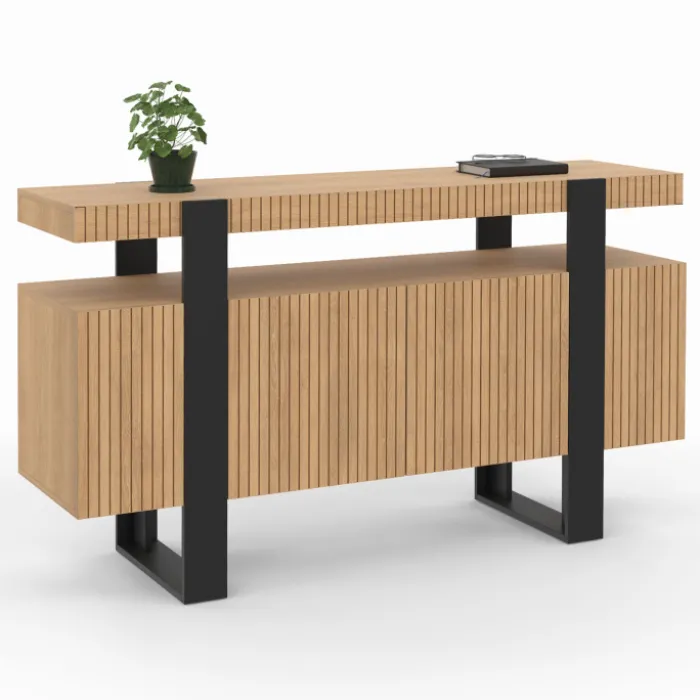 Buffet 4 portes effet lattes